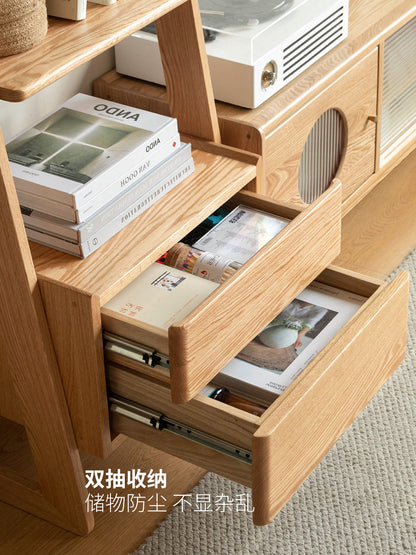 实木电视柜边柜客厅梯形沙发置物架展示柜小户型多层书架