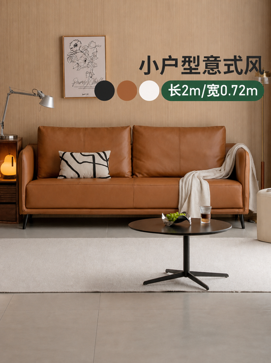 真皮沙发意式极简头层牛皮客厅小户型直排沙发