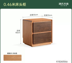 实木床头柜现代简约储物柜卧室白色柜子两抽收纳柜
