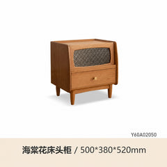 实木夹缝床头柜中古樱桃木床边柜简约卧室超窄抽屉收纳柜