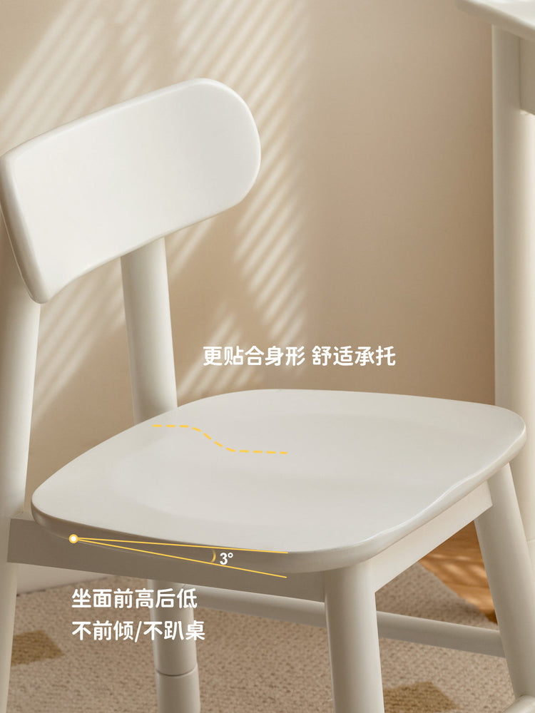 实木升降椅儿童椅子写字椅可调节学习椅白色课桌椅靠背椅