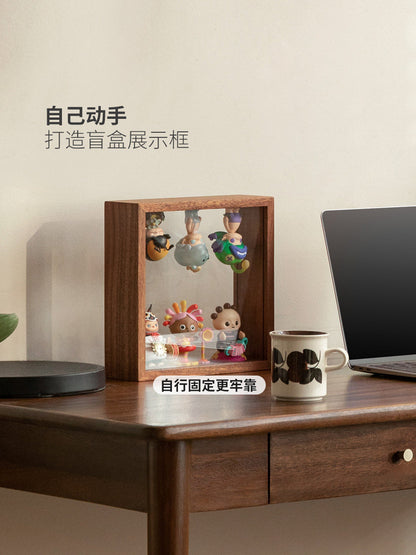 实木干花相框北欧创意原木摆台简约时尚展示框中空照片框