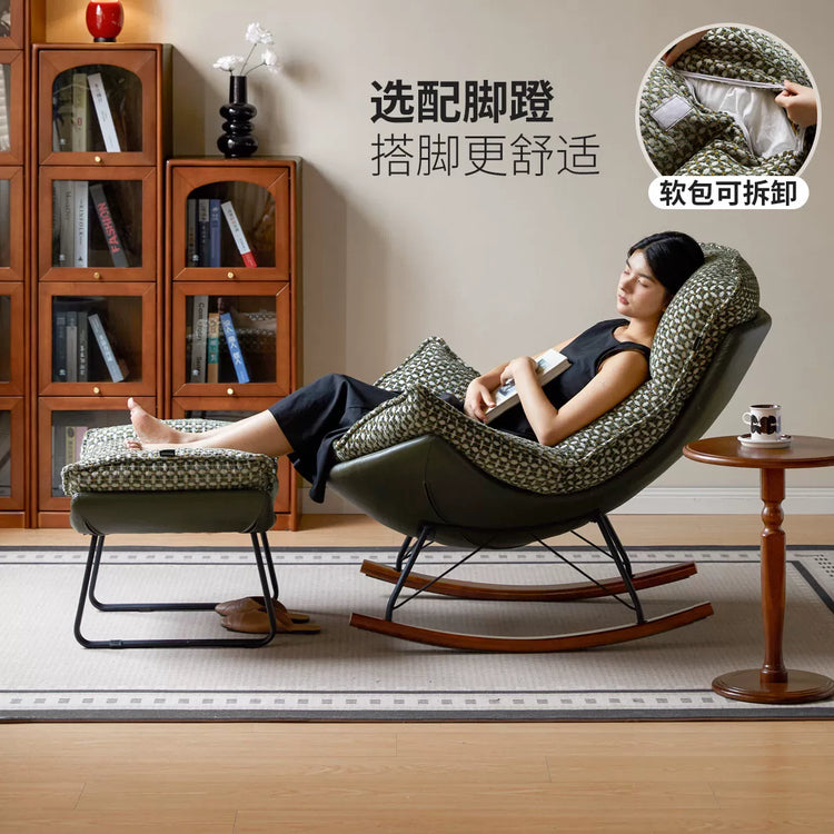 布艺沙发椅客厅懒人沙发复古蜗牛椅阳台休闲摇椅蛋壳椅
