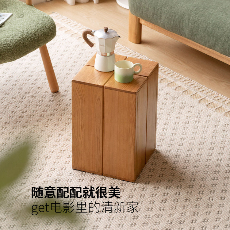 实木边几客厅现代简约木墩子樱桃木小户型沙发角几