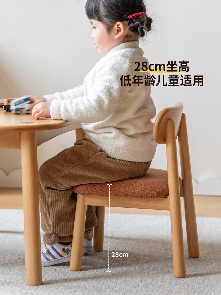 实木儿童椅简约现代橡木矮凳靠背小凳子环保木质板凳