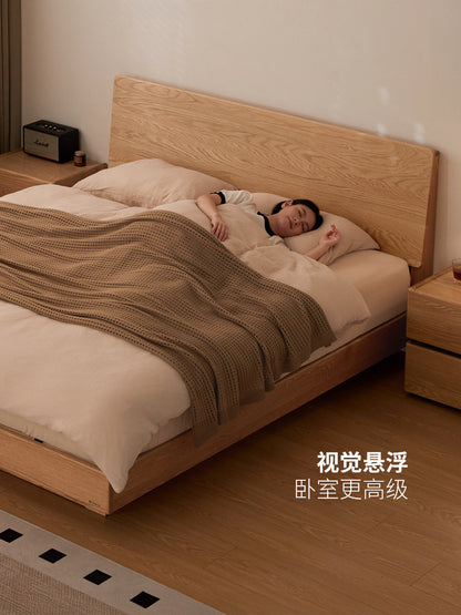 实木床现代简约橡木大板床卧室大容量收纳箱体床大床
