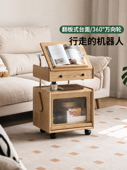 实木边几客厅现代简约储物边柜移动推车机器人床头柜