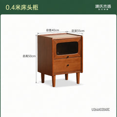 实木床头柜中古风储物柜小户型超窄收纳柜卧室床边小柜子