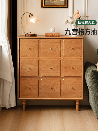实木斗柜卧室复古九斗橱樱桃木收纳储物柜床尾抽屉柜
