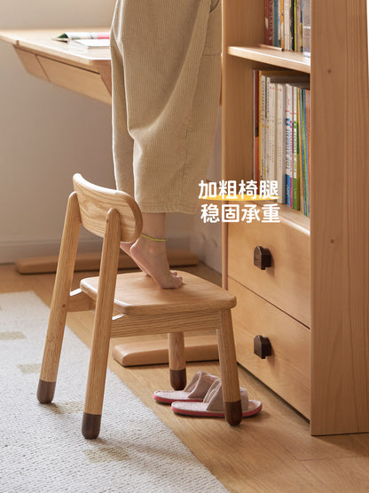 实木儿童椅简约现代橡木矮凳靠背小凳子环保木质板凳