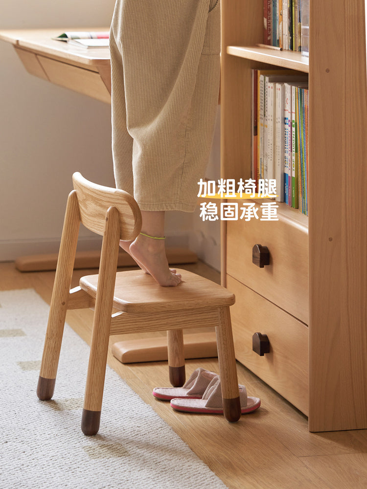 实木儿童椅简约现代橡木矮凳靠背小凳子环保木质板凳