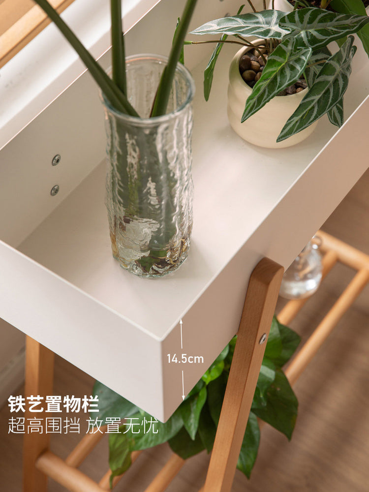 实木绿萝花架现代简约置物架阳台铁艺花盆托架植物花架子