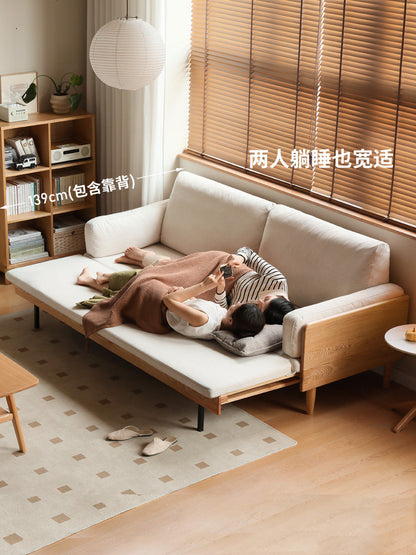 实木沙发床折叠两用多功能伸缩床小户型沙发客厅现代简约