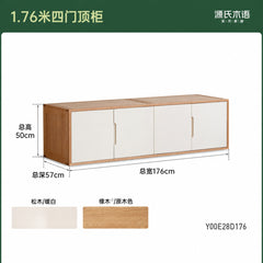 Solid wood bedroom wardrobe, natural wood white double-door closet, small storage cabinet, floor-standing combination unit