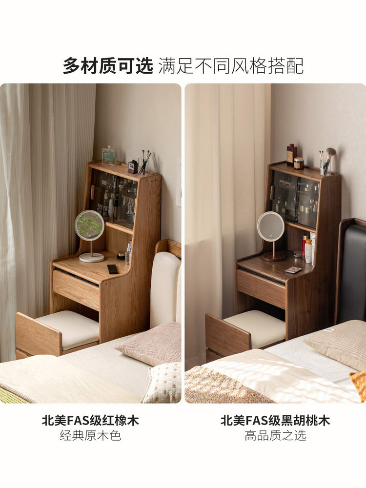 实木化妆桌卧室复古樱桃木化妆台多功能小户型梳妆台