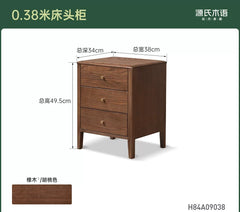 实木床头柜现代简约收纳柜卧室橡木置物柜三抽储物柜