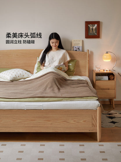 实木床现代简约箱体储物床卧室原木大板床橡木收纳床