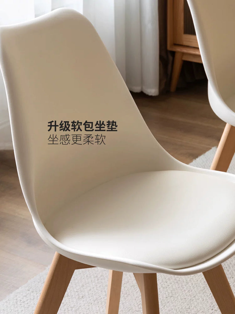 实木餐椅北欧椅子卧室化妆椅书房软包靠背椅伊姆斯椅