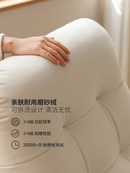 实木沙发椅橡木简约单人椅客厅小户型多功能猫抓布休闲椅