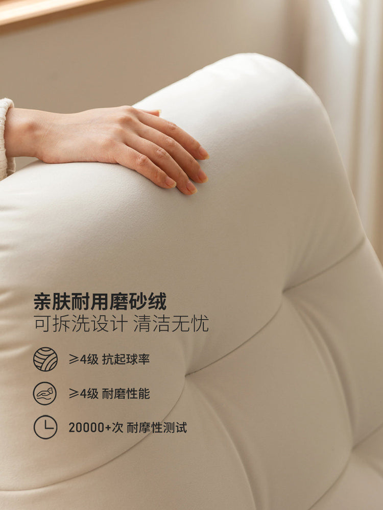 实木沙发椅橡木简约单人椅客厅小户型多功能猫抓布休闲椅