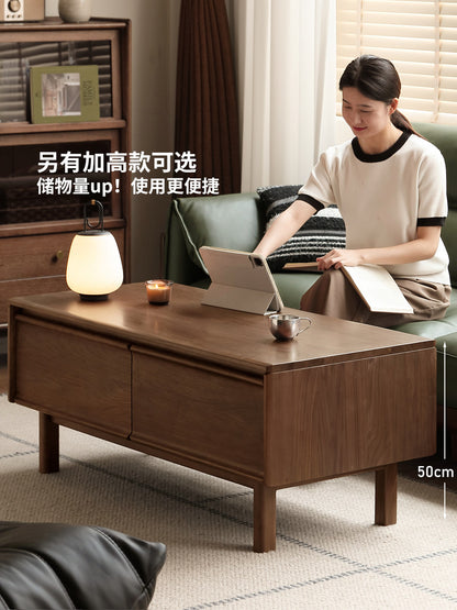 实木茶几客厅现代简约黑胡桃木茶桌小户型方形茶台