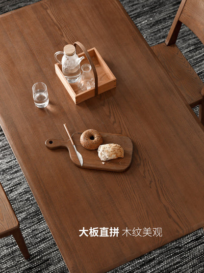 全实木餐桌简约现代白蜡木长方形饭桌餐厅吃饭桌子