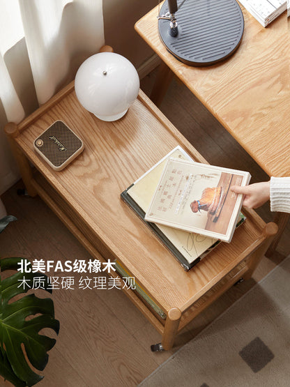 实木边几沙发边柜客厅移动茶几小推车床头双层收纳置物架