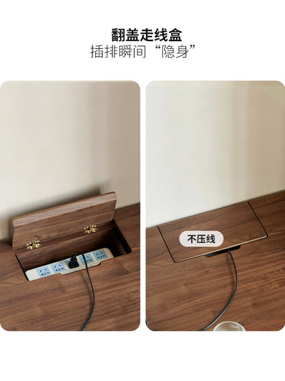 实木书桌现代简约黑胡桃木电脑桌北欧书房写字台学习桌子