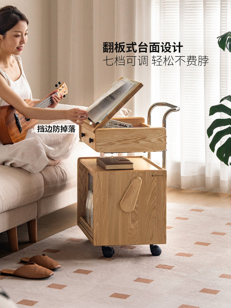 实木边几客厅现代简约储物边柜移动推车机器人床头柜