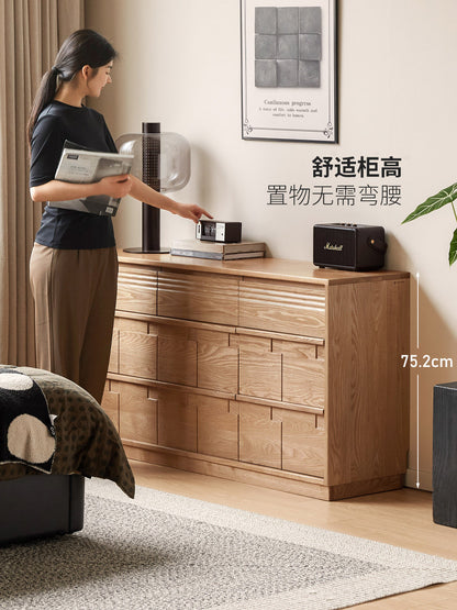 实木斗柜卧室原木风七斗橱床尾抽屉柜橡木靠墙储物柜