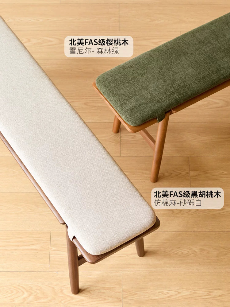 实木长条凳餐厅现代简约餐凳黑胡桃木冬夏两用床尾凳