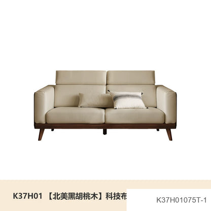 实木黑胡桃木新中式大户型布艺沙发简约客厅转角沙发