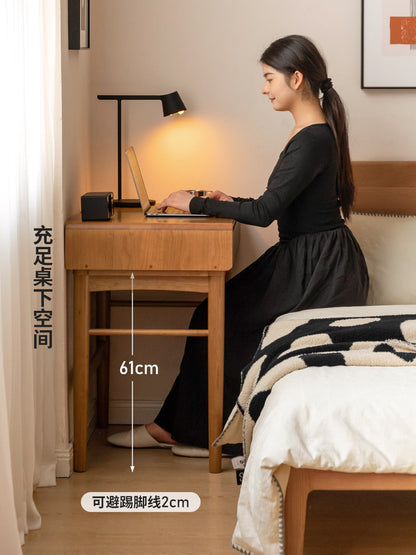 实木书桌小户型书房办公桌樱桃木简约电脑桌带抽桌子
