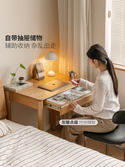 实木书桌现代简约书房办公桌小户型橡木电脑桌写字桌