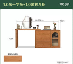 实木梳妆台斗柜一体卧室樱桃木伸缩化妆桌法式复古化妆台