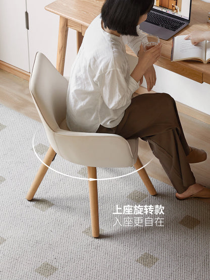 实木书椅椅子白色餐椅软包靠背椅办公椅舒适扶手椅
