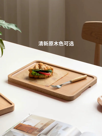 黑胡桃木托盘实木水果盘木质茶杯收纳盘子长方形餐盘