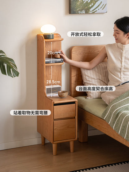 实木床头柜现代简约樱桃木置物柜卧室床边收纳柜子