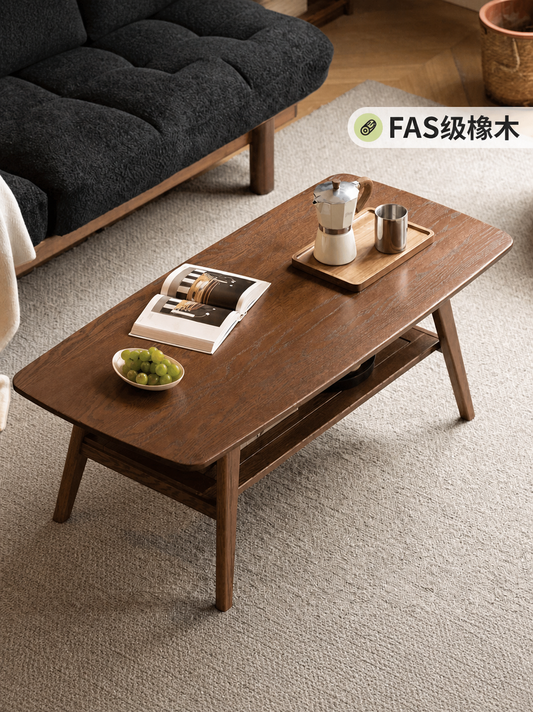 实木茶几北欧橡木咖啡桌简约茶桌小户型客厅原木家具