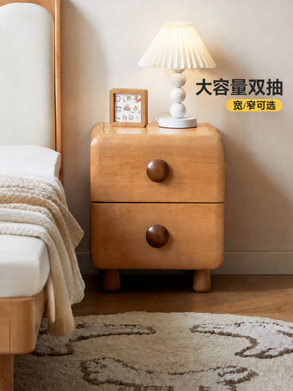 实木儿童床头柜简约现代卧室山毛榉收纳柜床边储物柜
