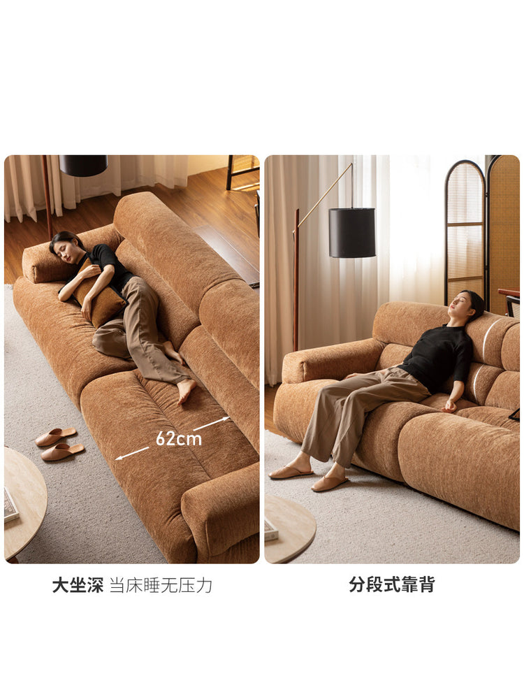 布艺沙发客厅现代简约四人位可拆洗雪尼尔沙发