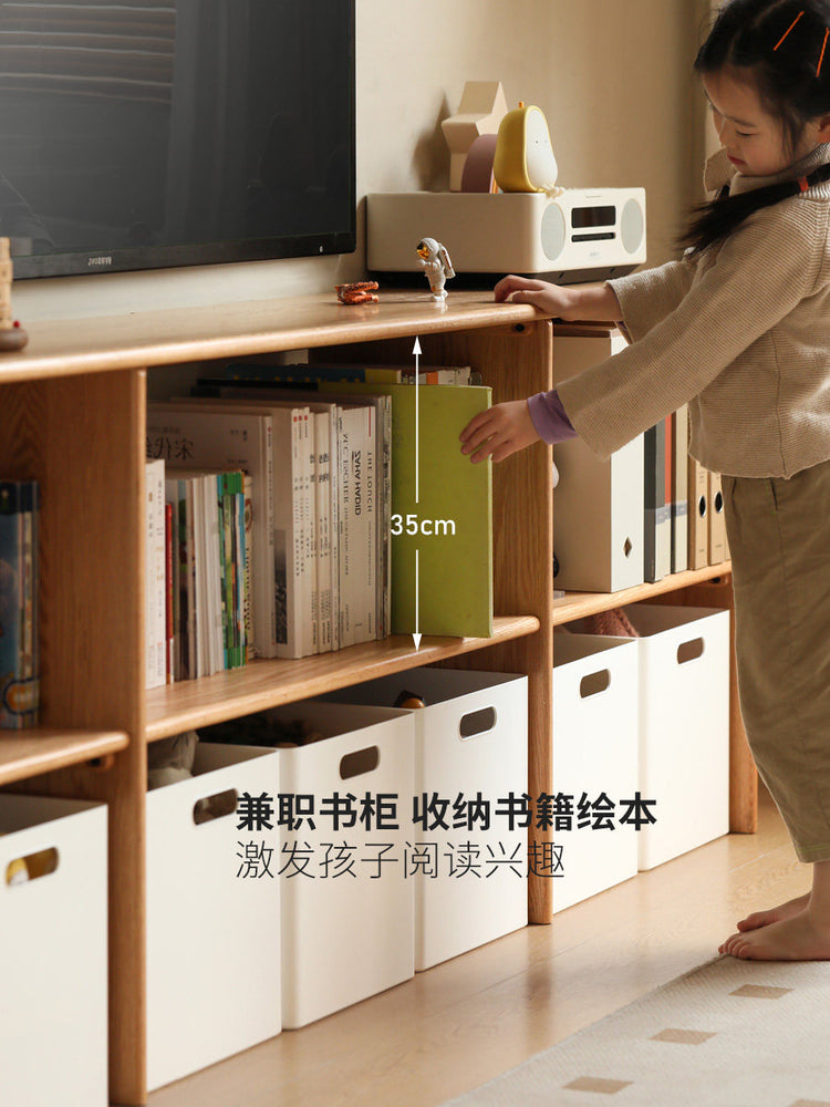 实木电视柜客厅橡木储物柜简约儿童玩具收纳架置物柜