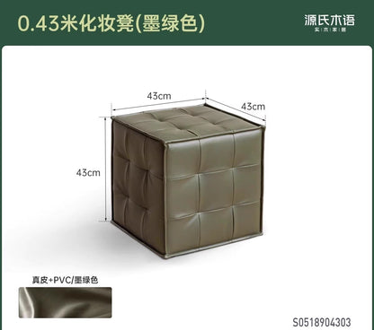 真皮化妆凳卧室梳妆凳客厅现代简约脚凳门口换鞋凳