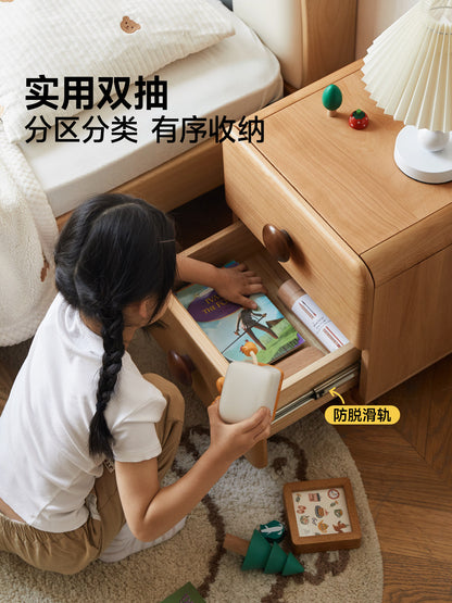 实木儿童床头柜简约现代卧室山毛榉收纳柜床边储物柜