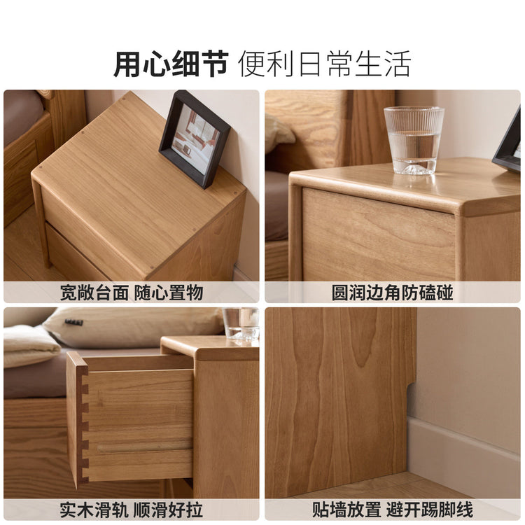 实木床头柜现代简约储物柜卧室床边柜子原木风收纳柜