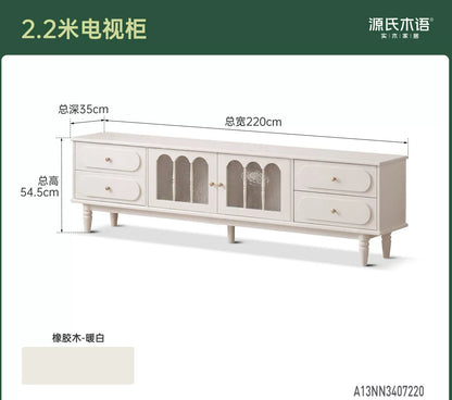 实木电视柜高款客厅法式复古收纳储物中古樱桃木地柜