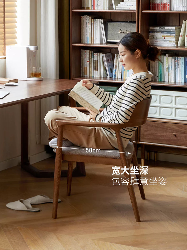 实木餐椅休闲广岛椅水曲柳书椅电脑椅书房书桌椅椅子