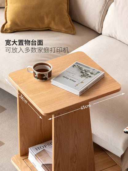 实木小推车收纳架现代简约可移动边几小户型打印机置物架