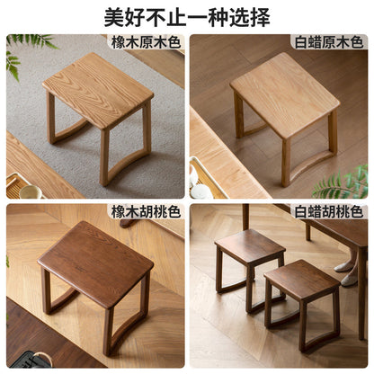 实木茶凳客厅新中式方凳简约板凳凳子橡木换鞋凳脚蹬