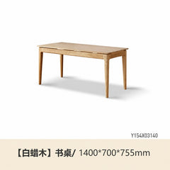 [25-Day Pre-order] Solid Wood Double Desk, Natural Wood Large Office Table, Nordic Minimalist Computer Desk, Study Room Long Table